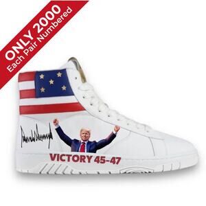 Trump Victory High Top Sneakers White #589 of 2000 Made Mens Sz 11 Womens 12.5